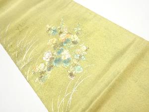 リサイクル　金彩螺鈿　牡丹・菊模様袋帯